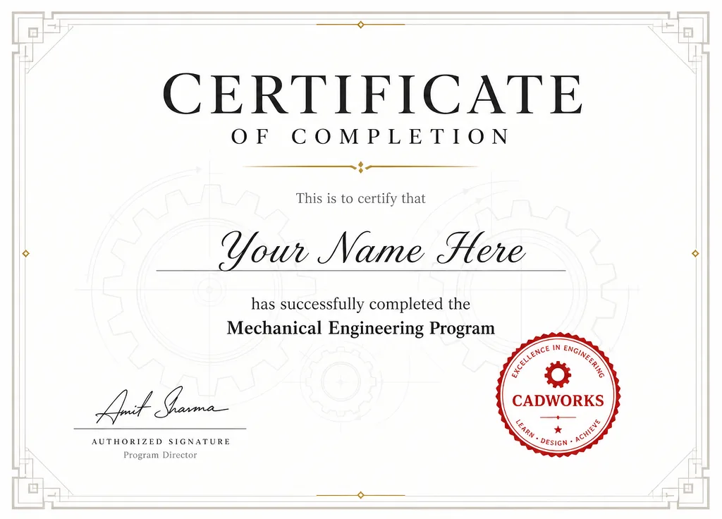 CADWORKS Industry Recognized Certificate